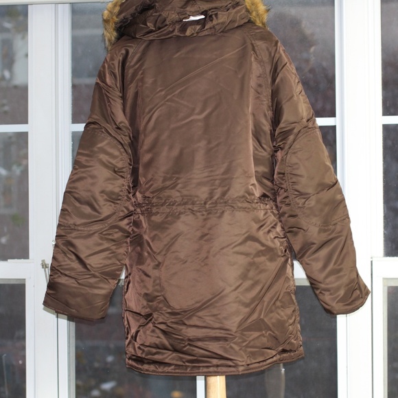 Alpha Industries N-3B W SNORKEL Cocoa/Orange NEW - Picture 4 of 8